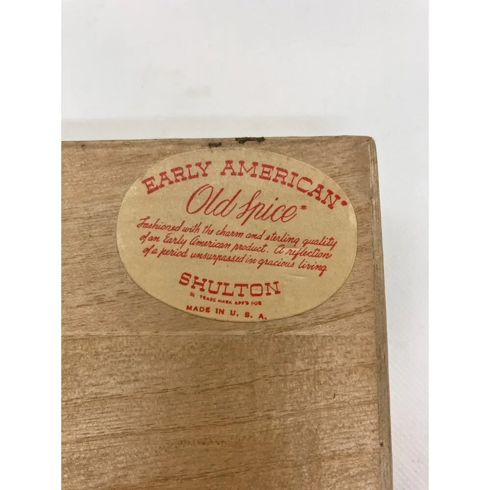 Old Spice Vanity Soap Cardboard Box Only Folkart Early American USA Made Vintage